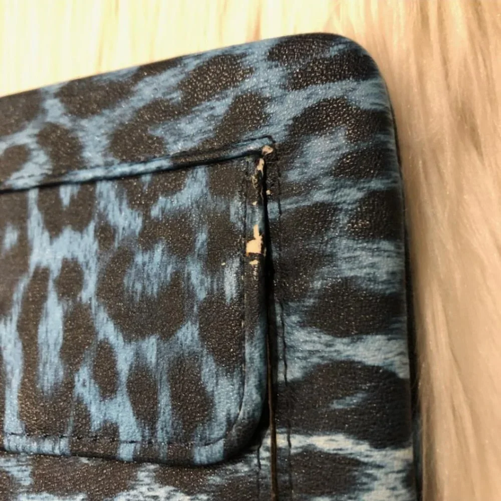 Blue Leopard Print Wallet